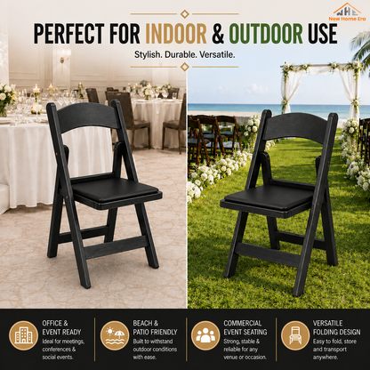 Hercules Series Resin Folding Chair – Black