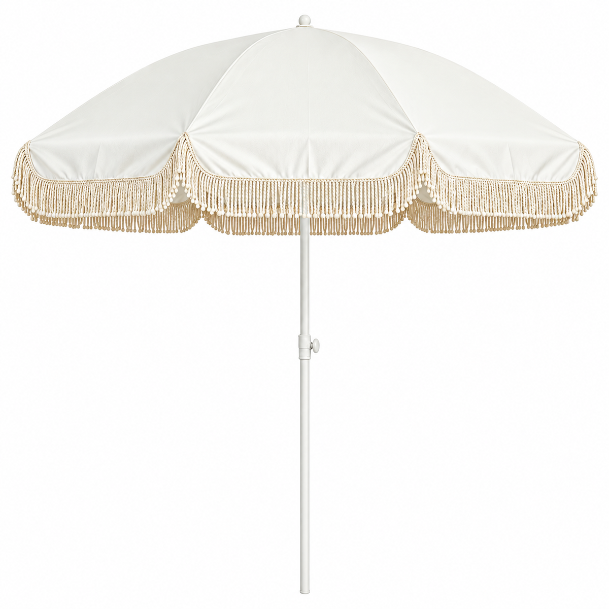 6.5 Feet Outdoor Patio Umbrella with Hanging Hook and Tassel Fringe