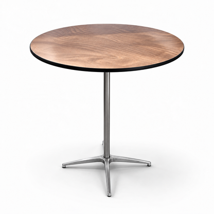 3 Feet Round Cocktail Table with Metal Pedestal Base, 2.5 Feet Height