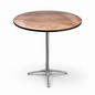 3 Feet Round Cocktail Table with Metal Pedestal Base, 2.5 Feet Height