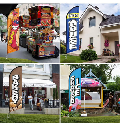 15FT Tall Aluminum Feather Flag Pole Kit (Flag not Included)