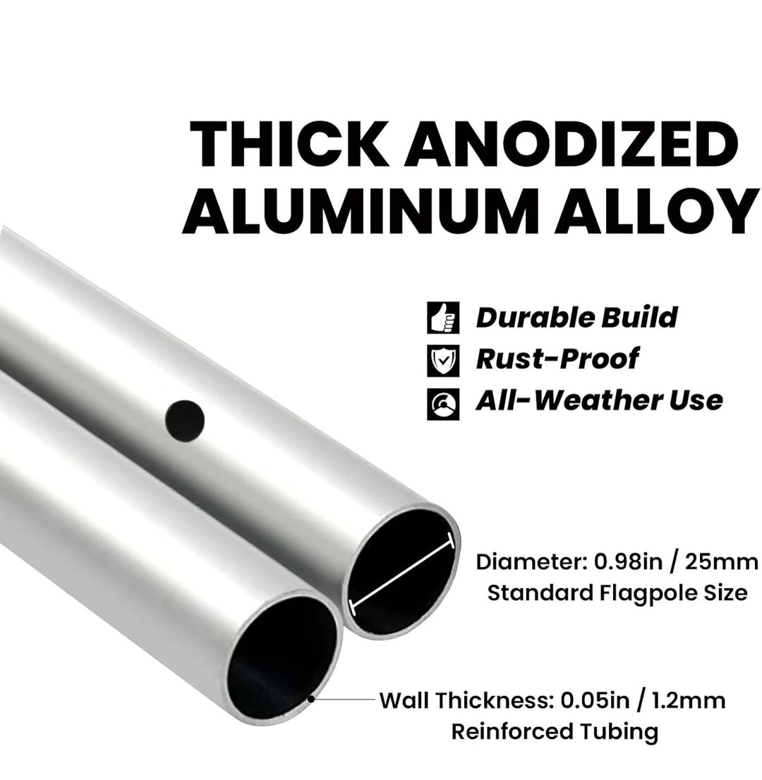 15FT Tall Aluminum Feather Flag Pole Kit (Flag not Included)