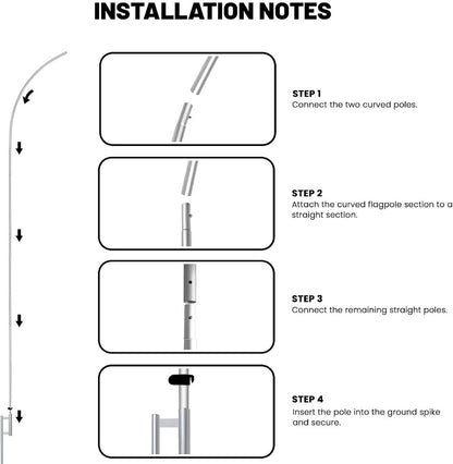 15FT Tall Aluminum Feather Flag Pole Kit (Flag not Included)