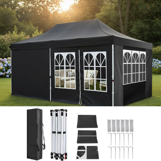 10x20 canopy with 3 side walls and zipper door