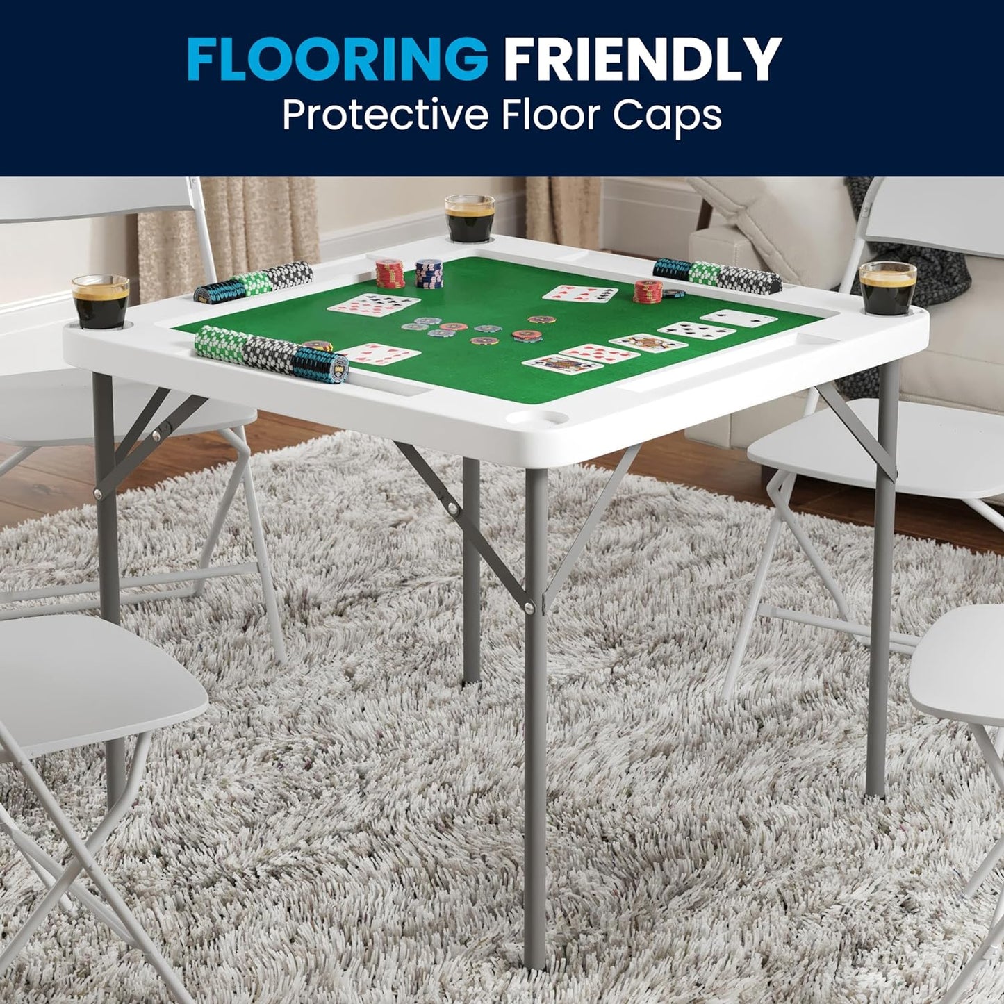 34.5″ Square Folding Card Game Table