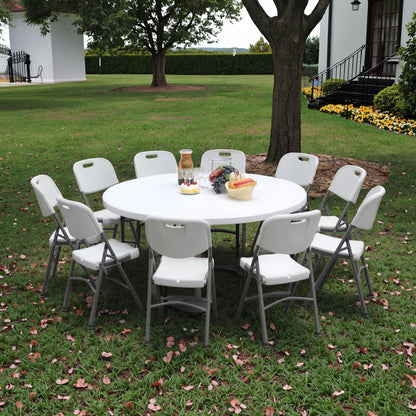 6 Feet Round Non-Folding Table – White
