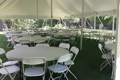 6 Feet Round Non-Folding Table – White