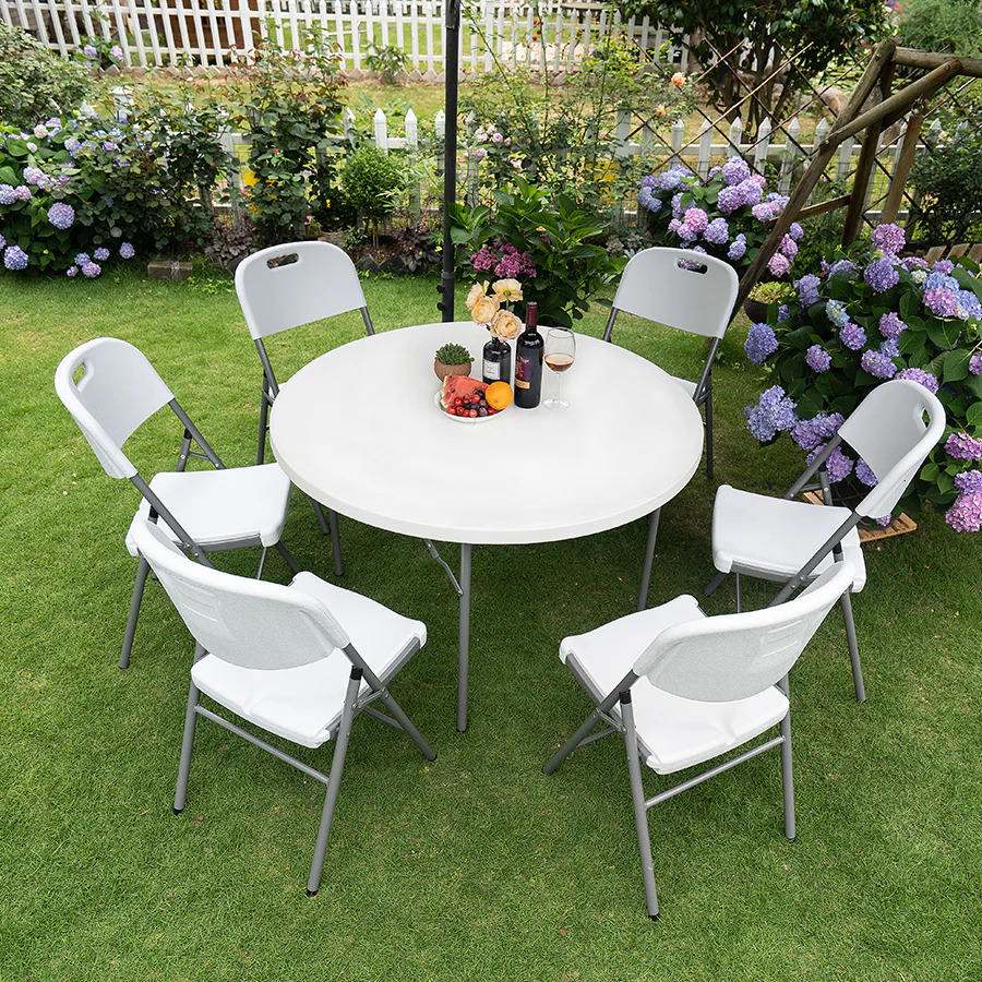 6 Feet Round Non-Folding Table – White