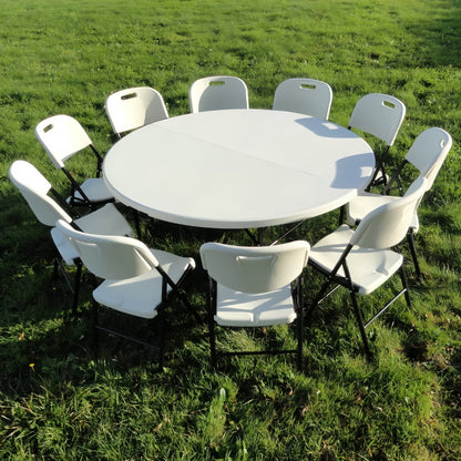 6 Feet Round Non-Folding Table – White