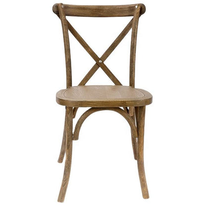 Wood Rustic Cross Back Chair