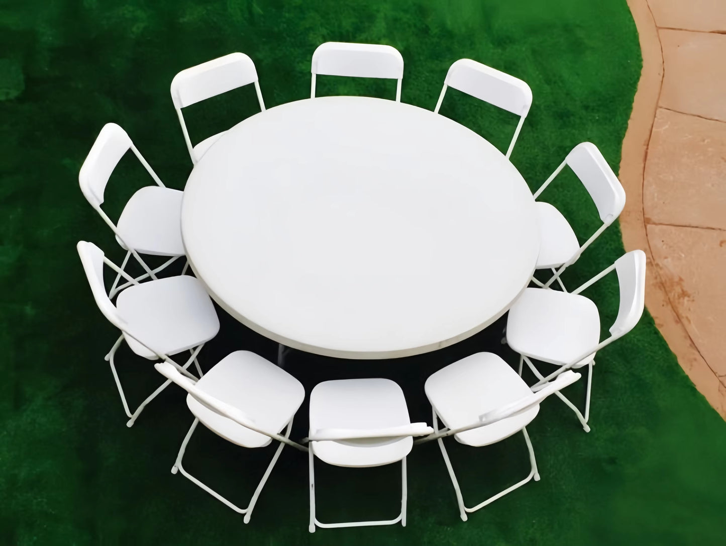 6 Feet Round Non-Folding Table – White