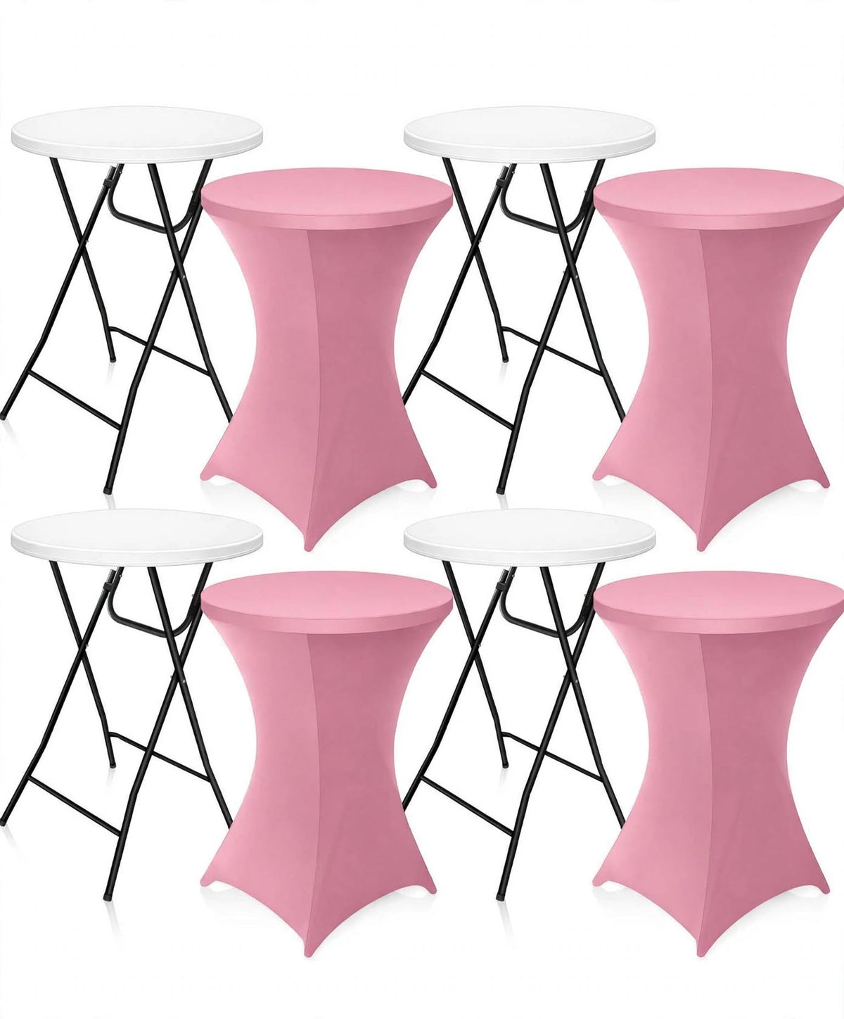 4 bar tables 32 inch and 4 table cover spandex bundle package deal