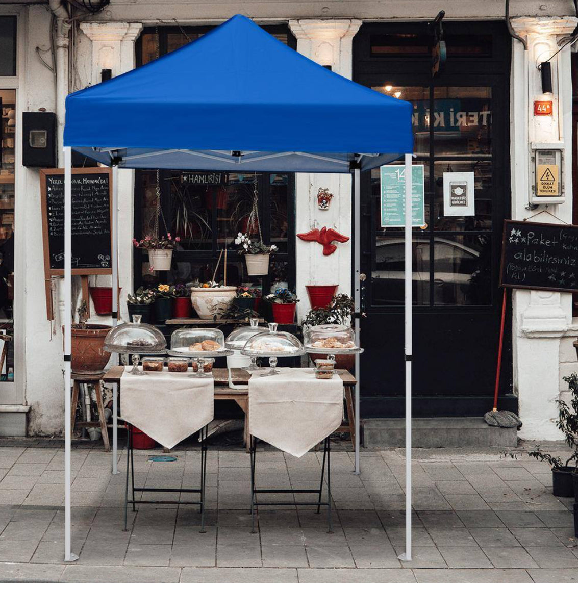 6.5’x6.5′ Pop-60.00Up Canopy Tent with White Frame