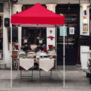 5’x5′ Pop-Up Canopy Tent with White Frame