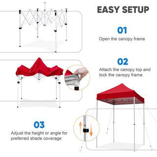 6.5’x6.5′ Pop-60.00Up Canopy Tent with White Frame