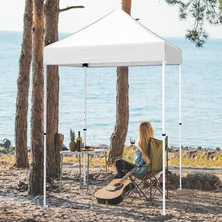 5’x5′ Pop-Up Canopy Tent with White Frame