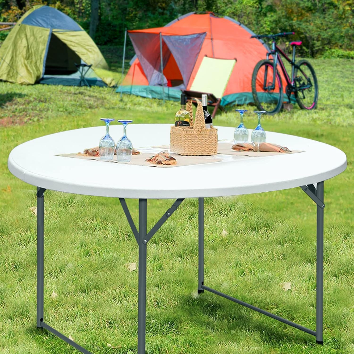 4 Ft Non Foldable Round Table – White