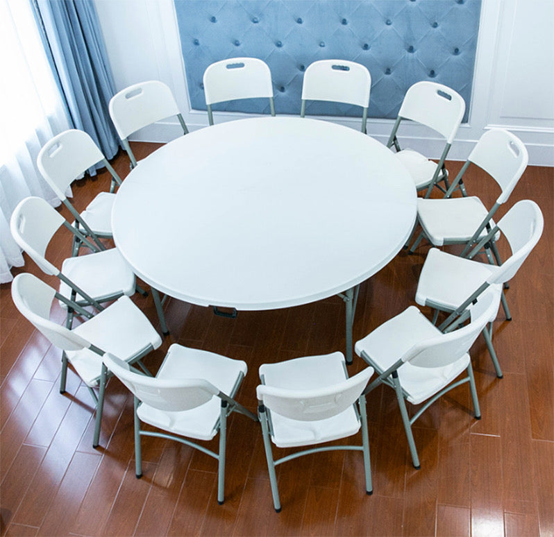 6 Feet Round Non-Folding Table – White