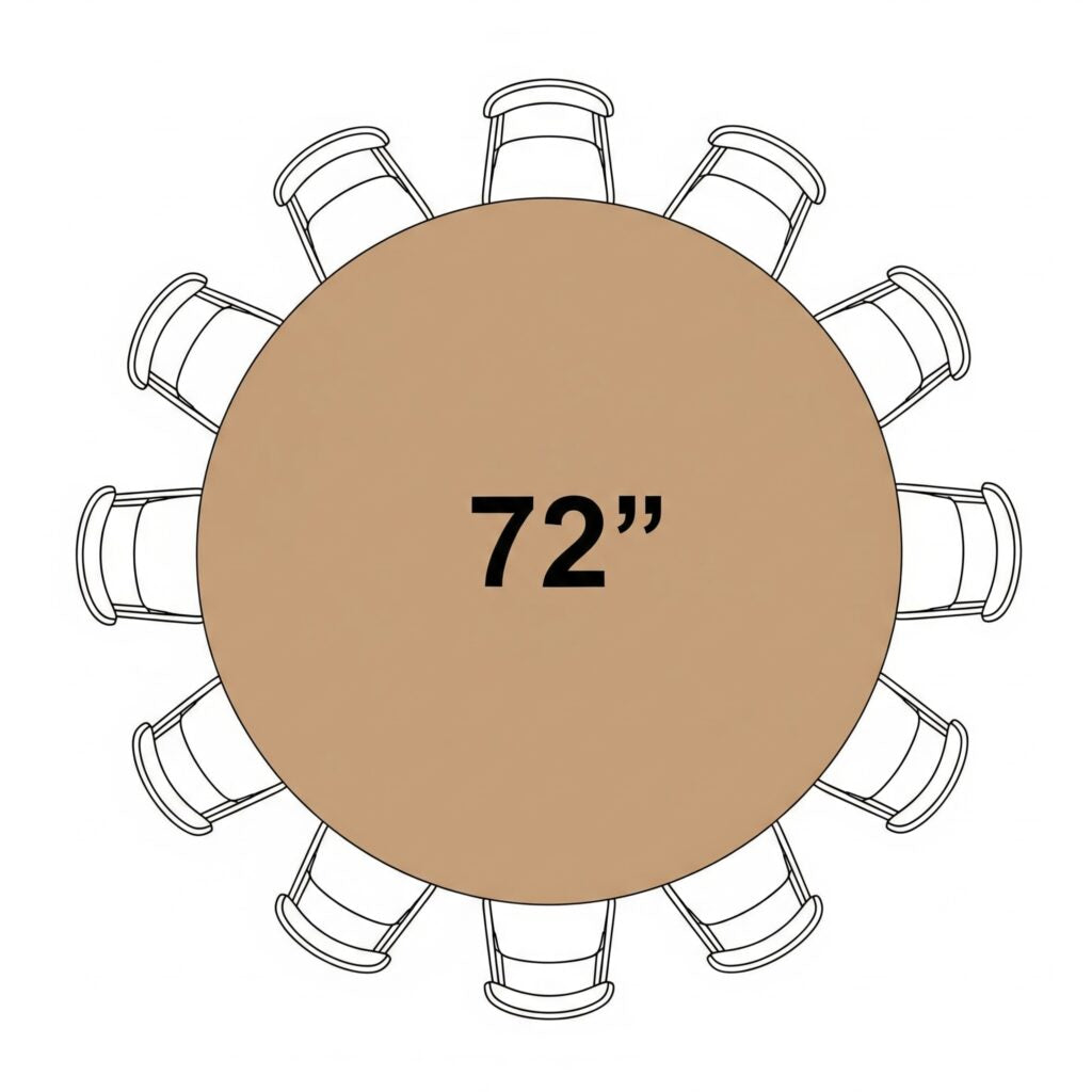 6 Feet Round Non-Folding Table – White