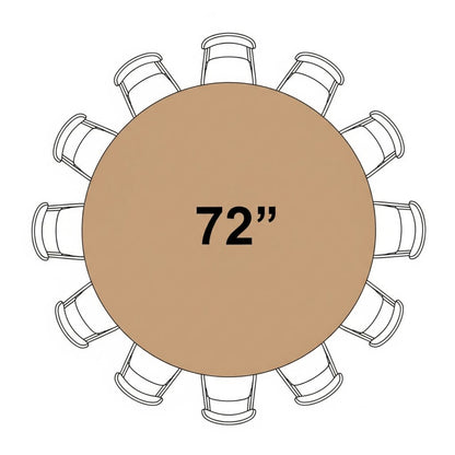 6 Feet Round Non-Folding Table – White