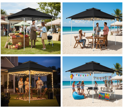 Outdoor Portable 10x10 ft Canopy Tent with Vented Top & Carry Bag