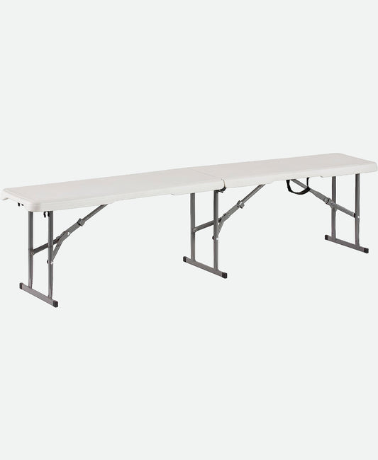 6ft Plastic Folding Bench – White