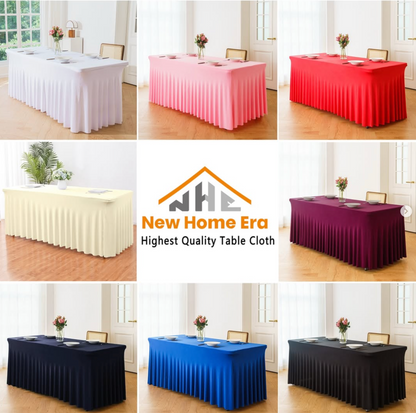 6 ft Rectangle  Table Cloth with Skirt table cover