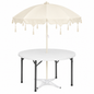 5ft Round Folding Table with Umbrella and Stand