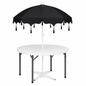 5ft Round Folding Table with Umbrella and Stand