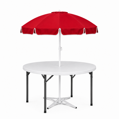 5ft Round Folding Table with Umbrella and Stand