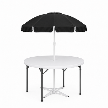 5ft Round Folding Table with Umbrella and Stand