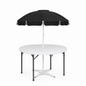 5ft Round Folding Table with Umbrella and Stand