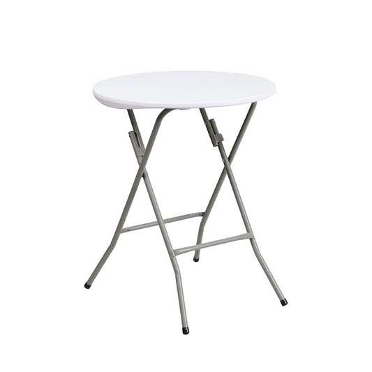 2ft Round Plastic Folding Table – White