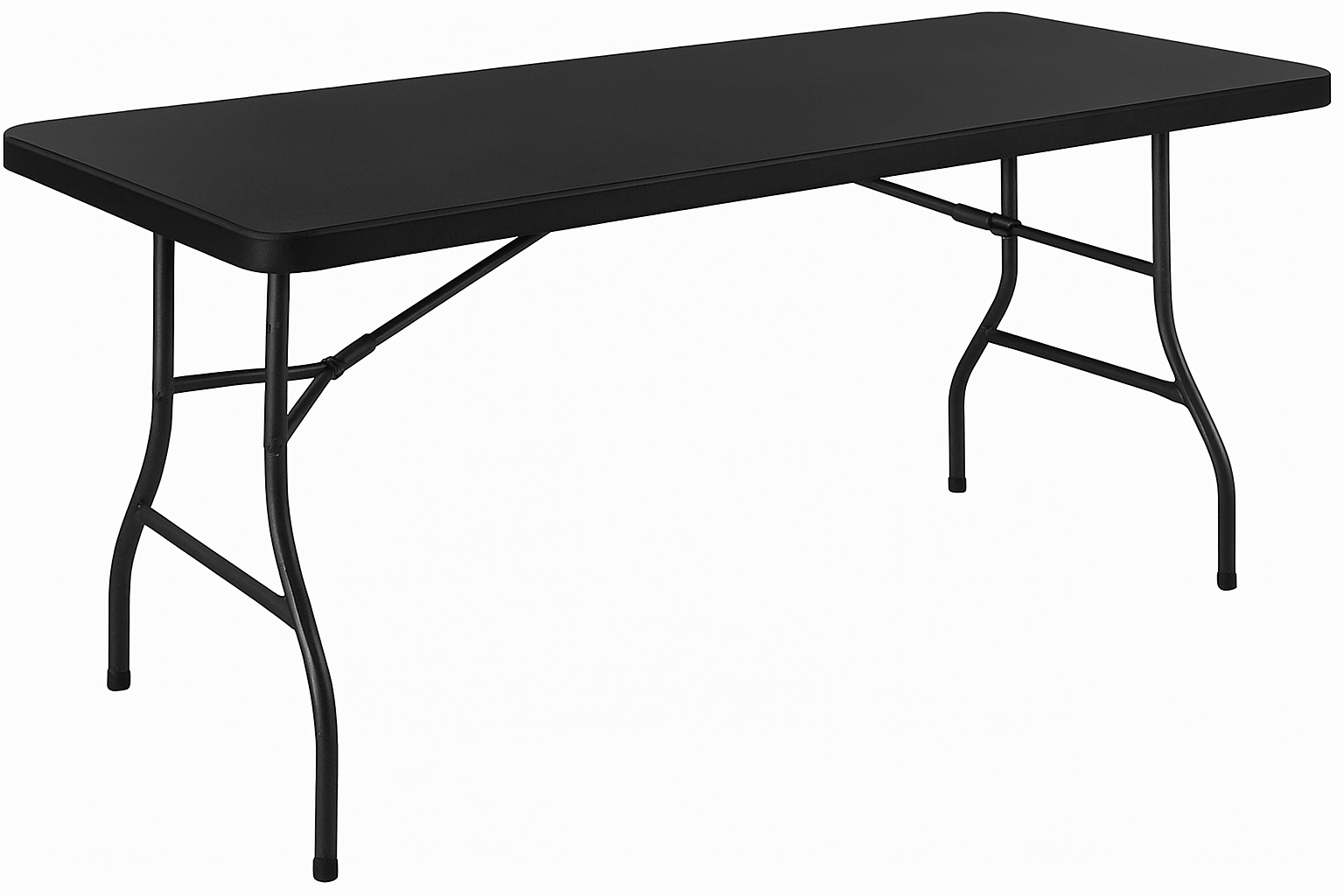 6ft Non Plastic Folding Table - Black