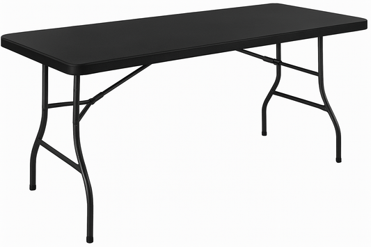6ft Plastic Folding Table - Black