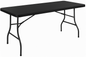 6ft Plastic Folding Table - Black