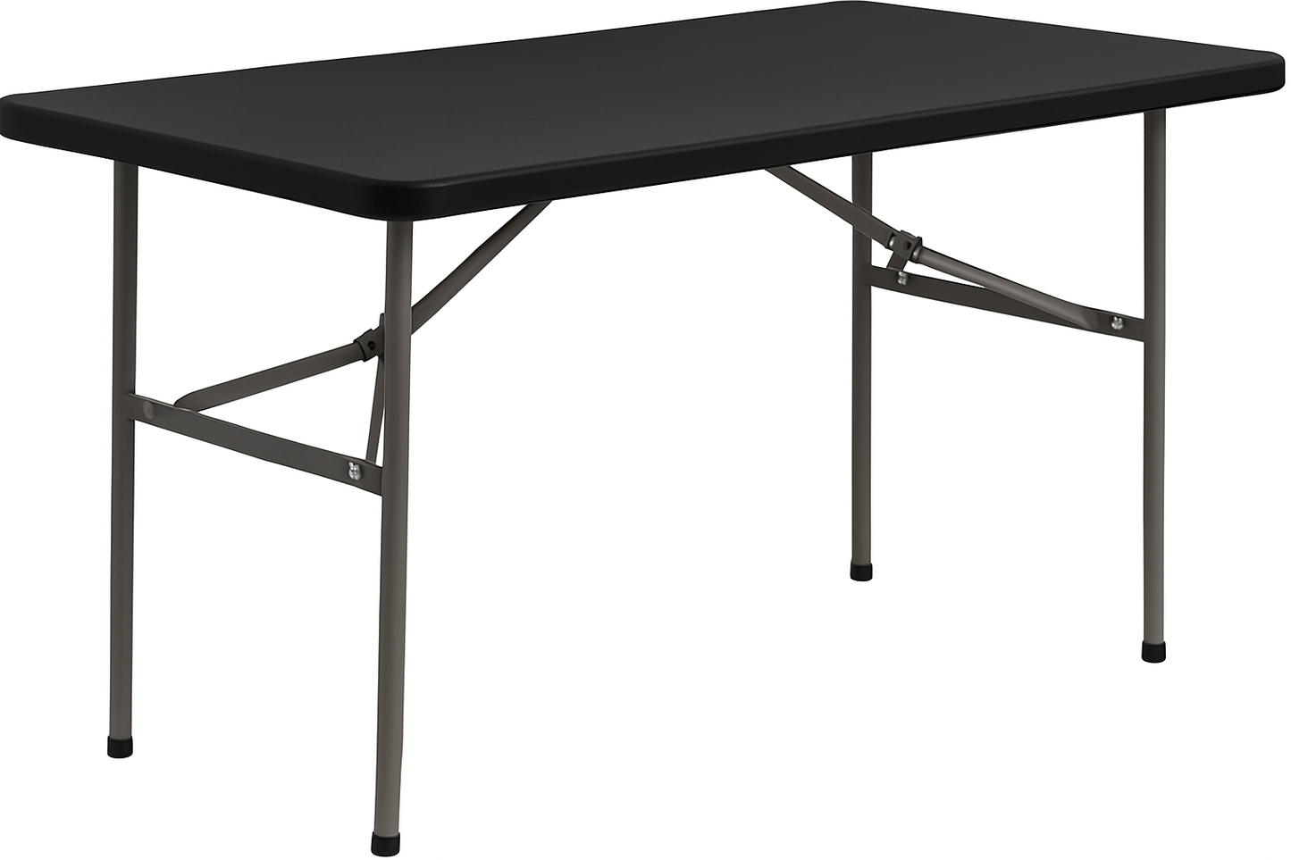 4ft Fold in Half Portable Utility Table - Black