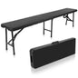 8ft Plastic Folding Bench – Black
