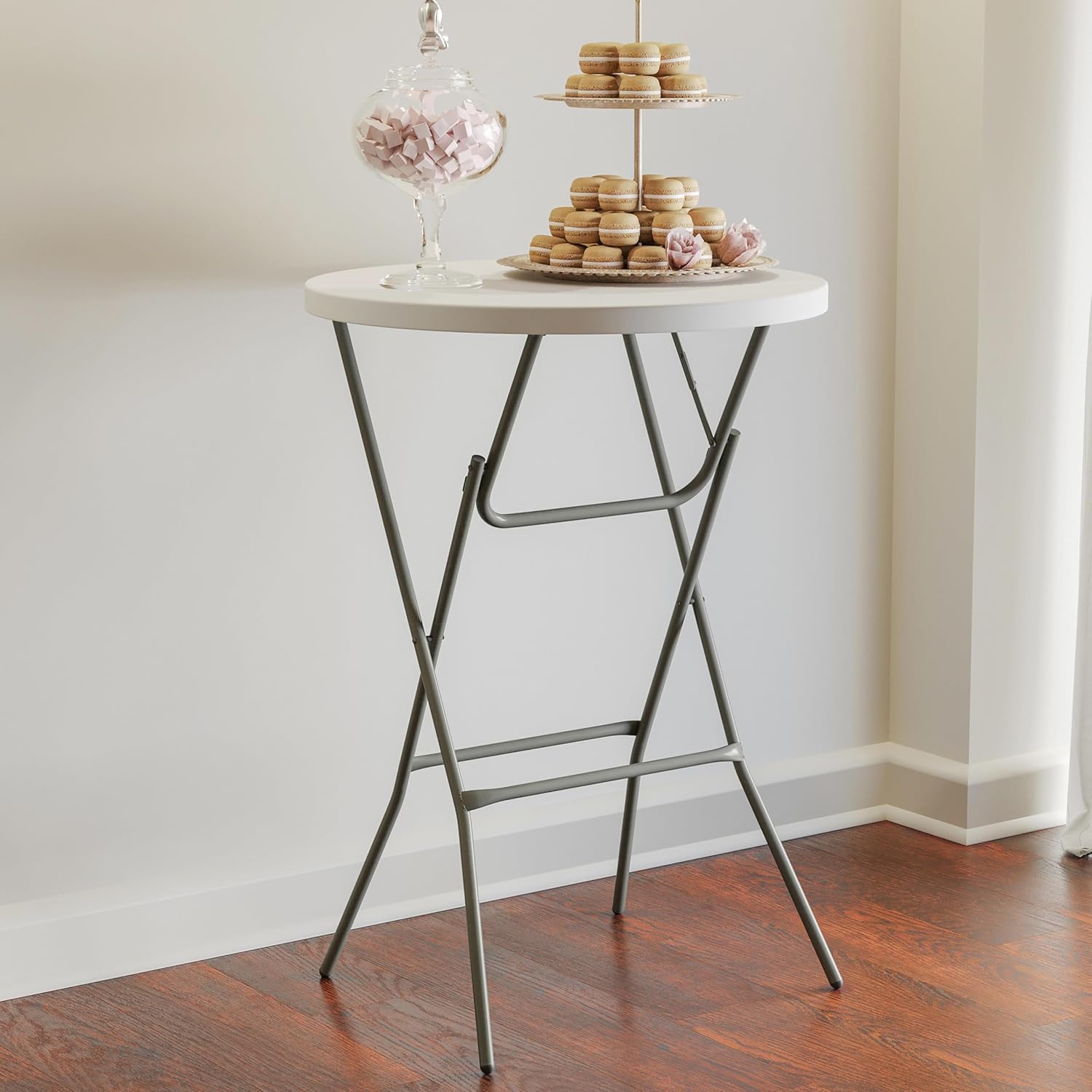 32″ Folding Bar Height Table – White