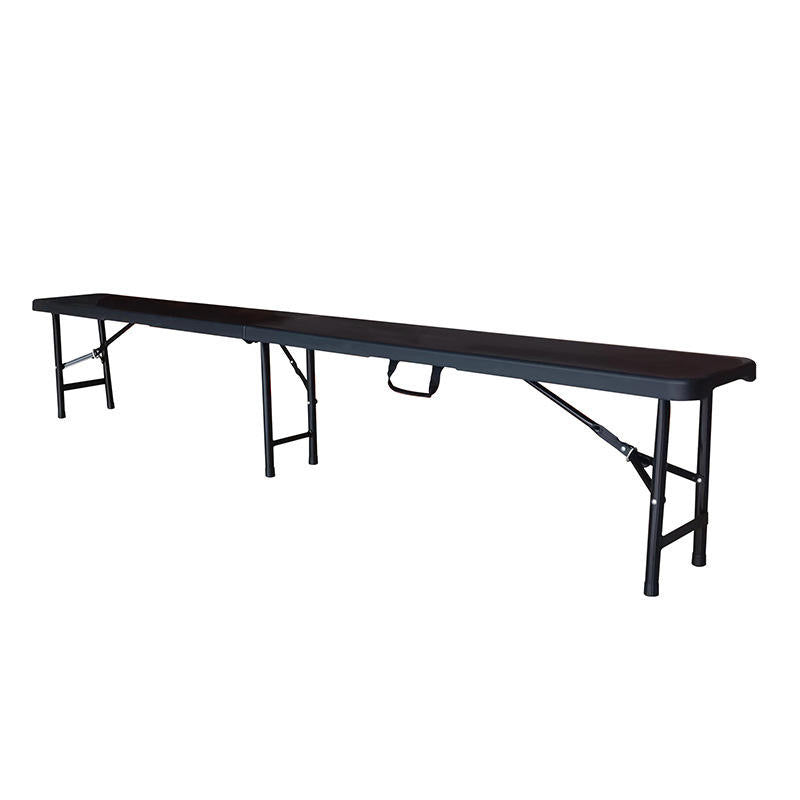 8ft Plastic Folding Bench – Black