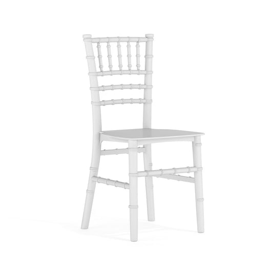 BizChair Child Size White Chiavari Chair – Durable Resin Kids Chair for Weddings, Parties & Everyday Use