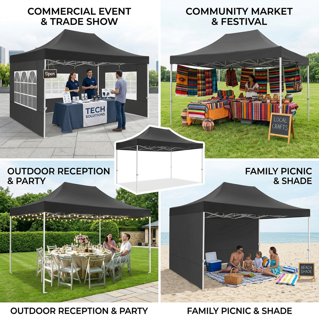 10x15 Pop-Up Canopy with 3 Side Walls