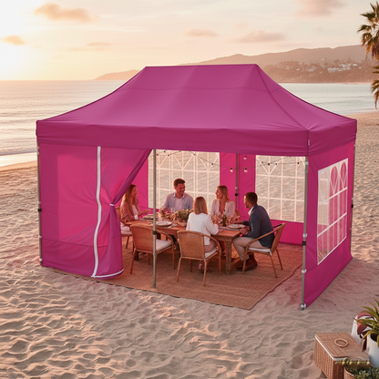 10x20 canopy with 3 side walls and zipper door
