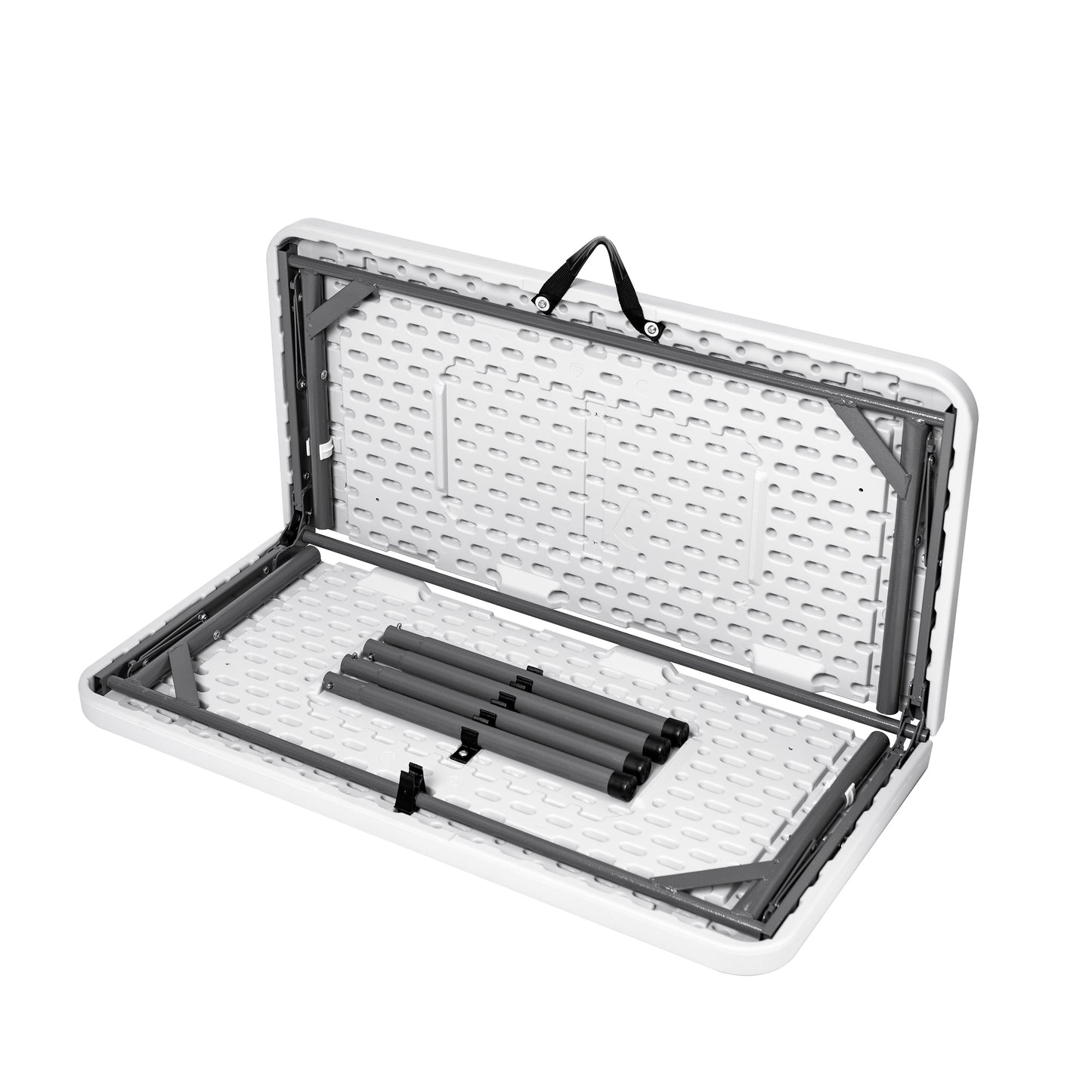 Plastic Square Folding Table - White